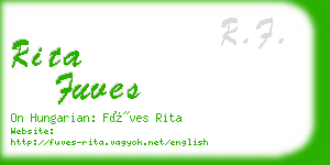 rita fuves business card